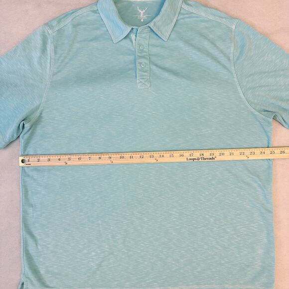 Nicoby Polo Shirt Mens 2XL Lt Blue Heathered Short Sleeve Soft Modal Blend - Picture 4 of 7